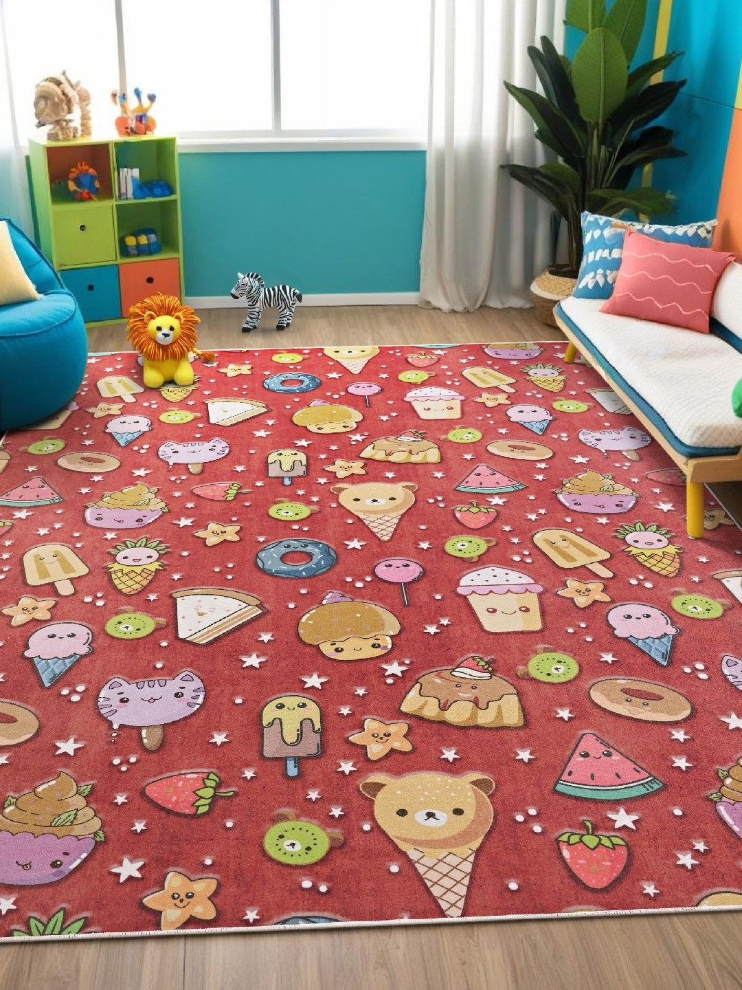 Kaleen India Kids Anti-Skid Backing Washable Indoor-Outdoor Rugs