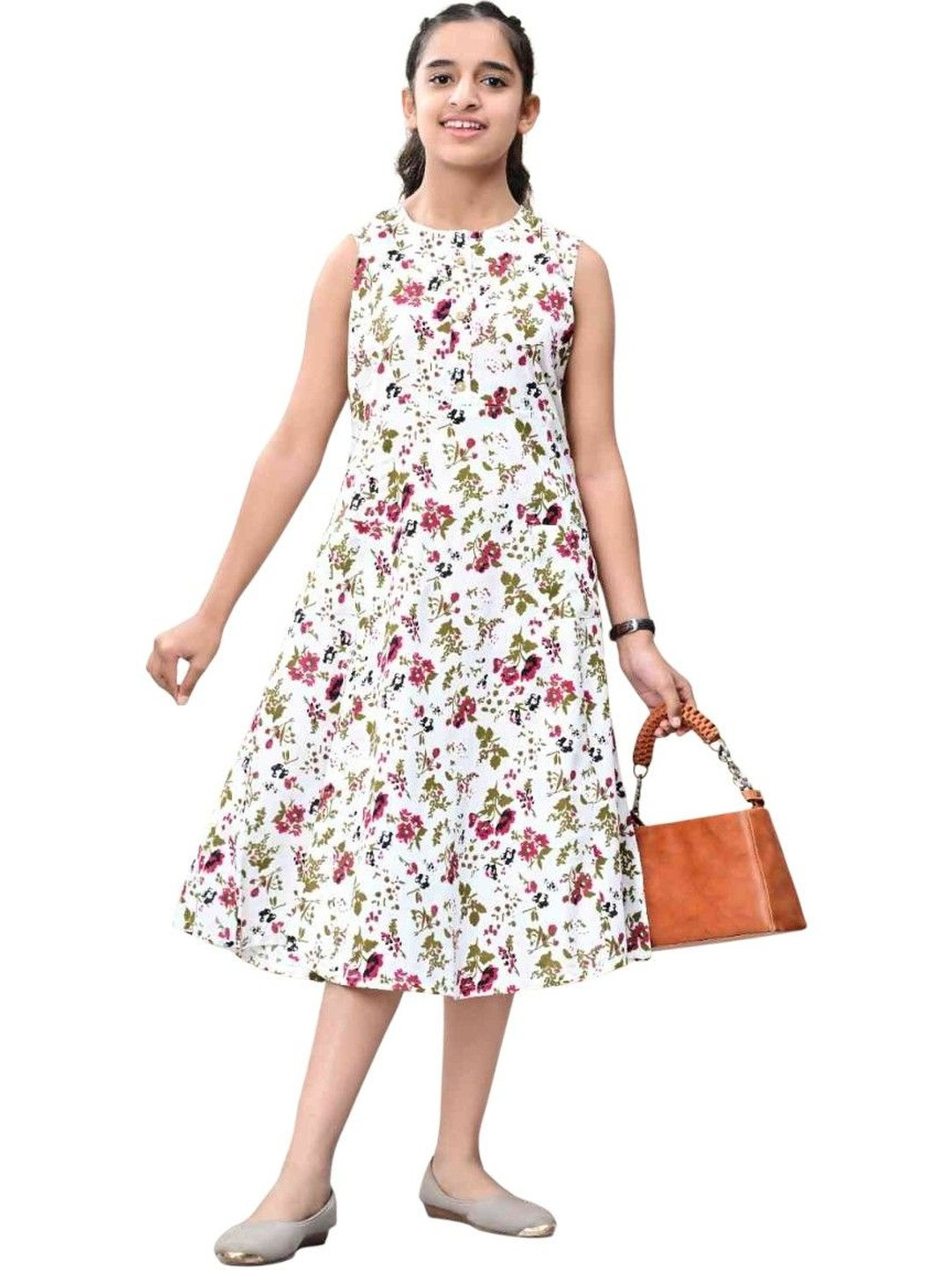 DMP FASHION Floral Print Cotton Longline Top