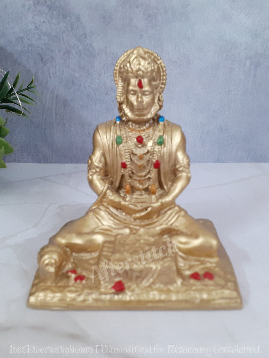 Afterstitch Golden lord Hanuman ji Murti idol statue God Showpiece