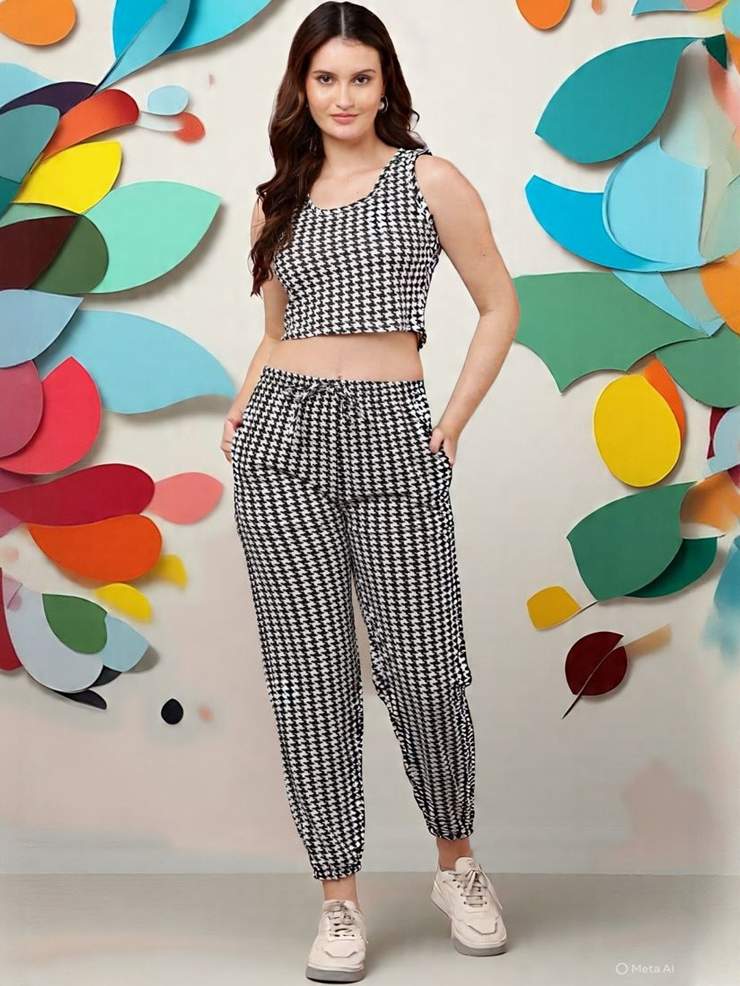 Moda Rapido Women Cotton Top & Bottom Co-Ord Set