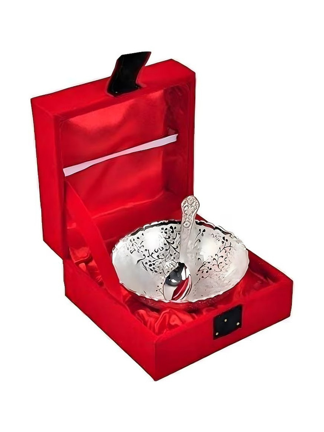 HOME DECOR BY ADITI German Silver Bowl & Spoon Set