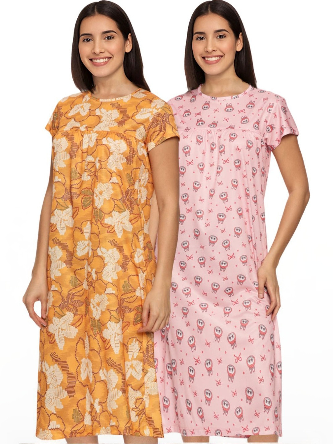 zebu Pack of 2 Floral Printed Nightdress