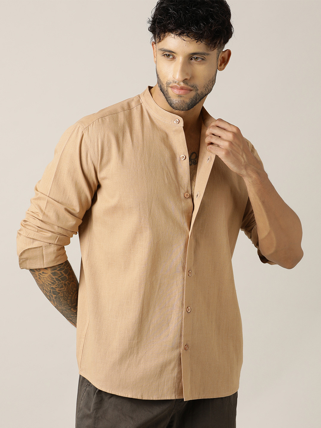 Paper Cut Men Solid Cotton Shirts