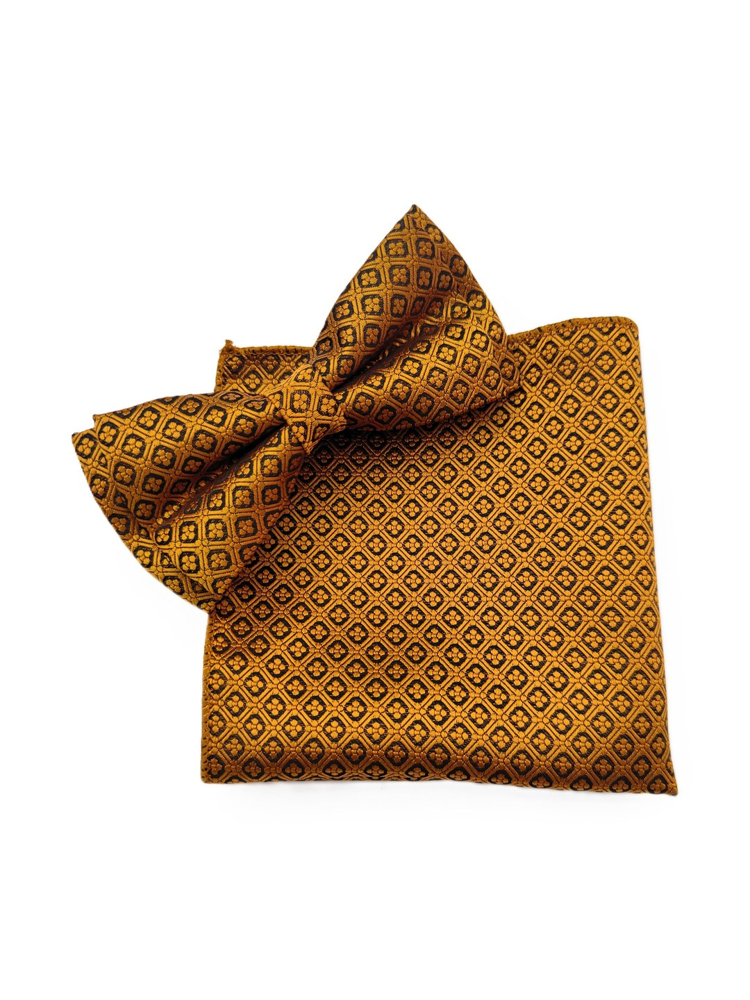VOICI Men Satin Paisley Self-Design Bow Tie & Pocket Square
