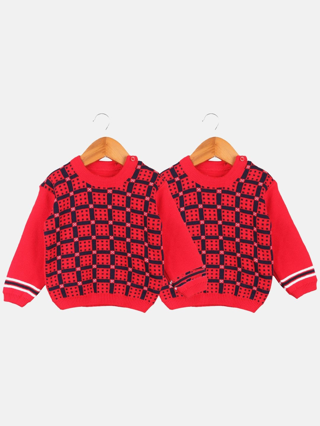 TRENDY WORLD Boys Pack Of 2 Checked Woolen Pullover