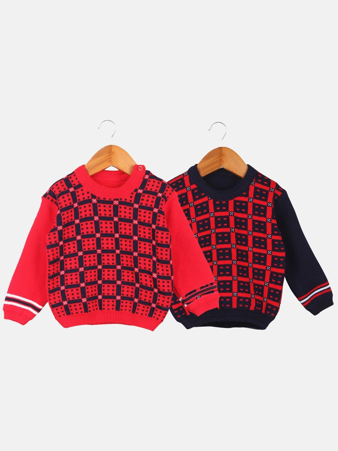 TRENDY WORLD Boys Pack of 2 Wool Geometric Printed Sweaters