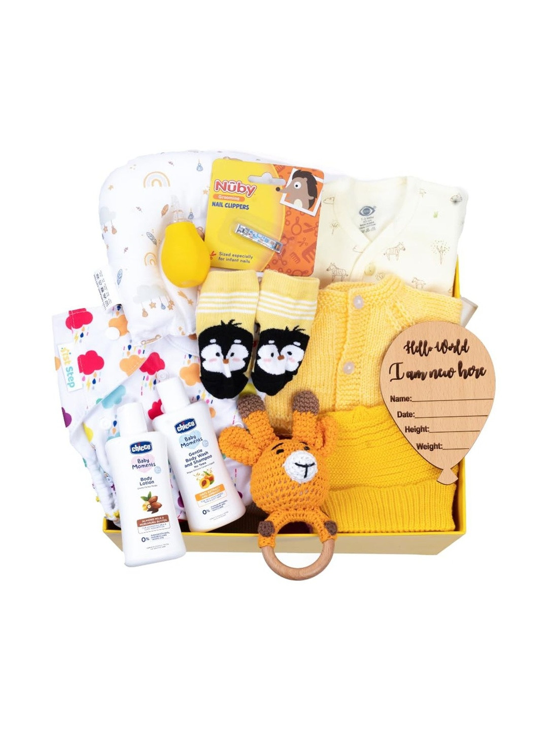 The Baby First Box New Born Baby Essential Kit - 25 Items with Multipurpose Gift Box