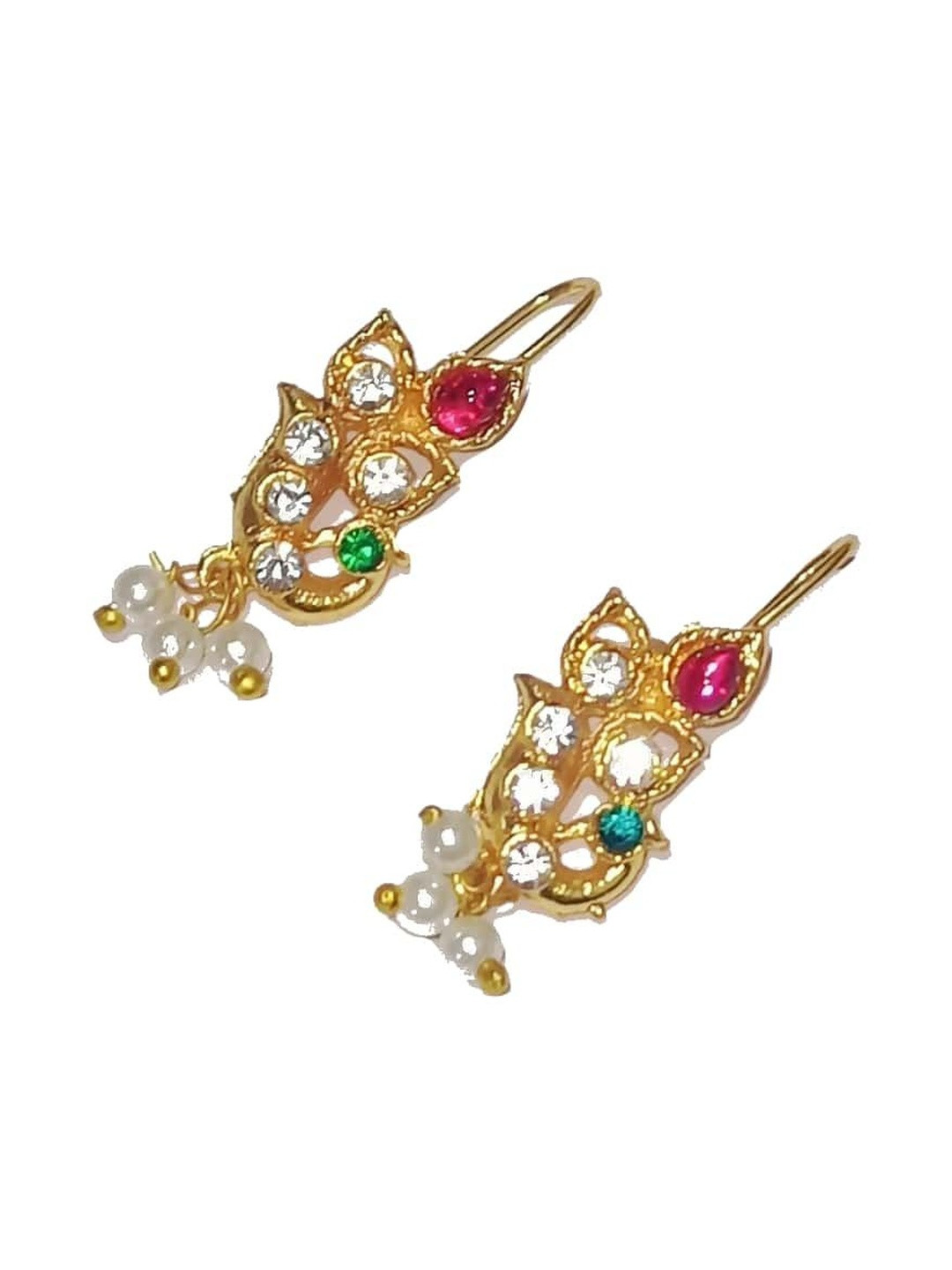 Adhira's Traditional Golden Maharashtrian Studs Earrings