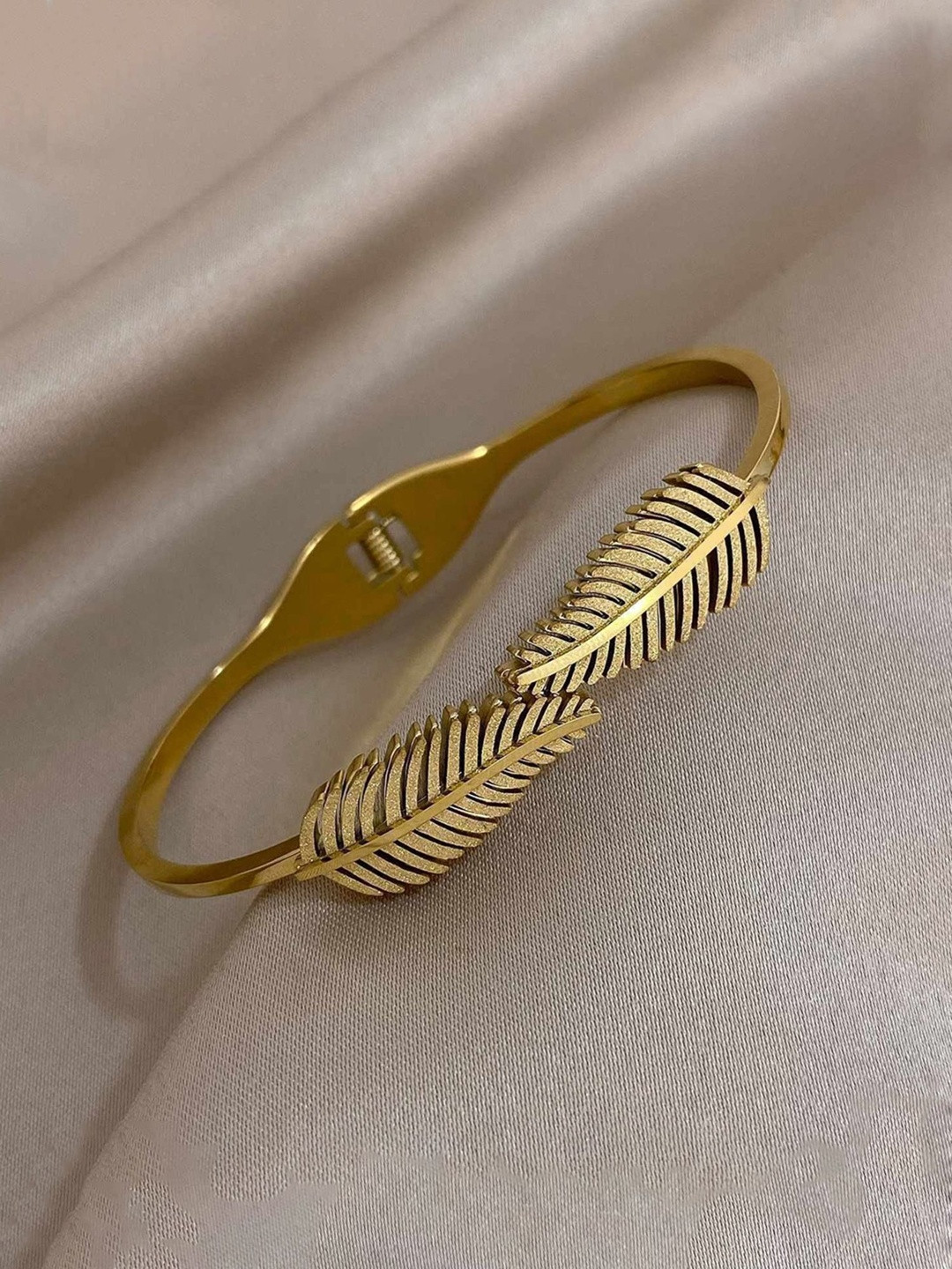 Designs & You Stainless Steel Gold-Plated Bangle-Style Bracelet