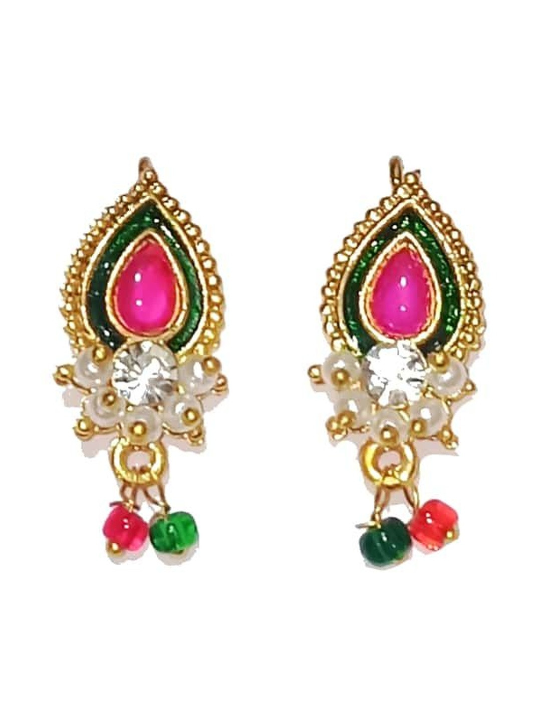Adhira's Gold-toned Leaf Shaped Bugdi Earrings