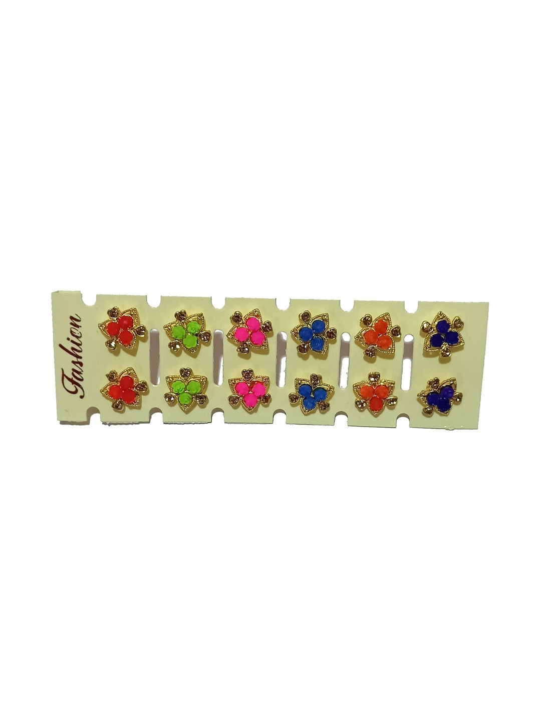 Adhira's Set Of 6 Gold Plated Flower shape Stud Earrings
