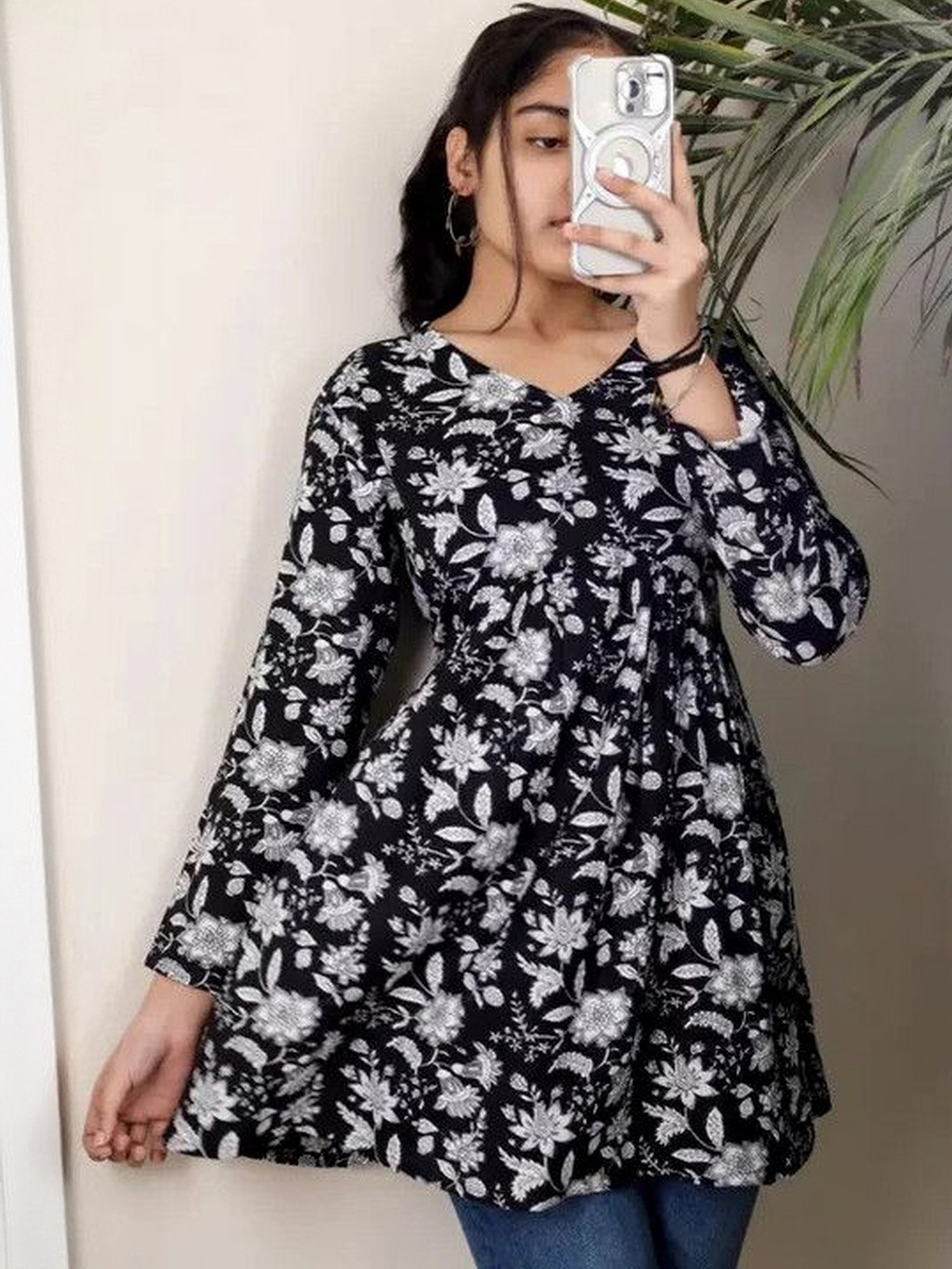 VYKOO 2025 September design Floral Print Top