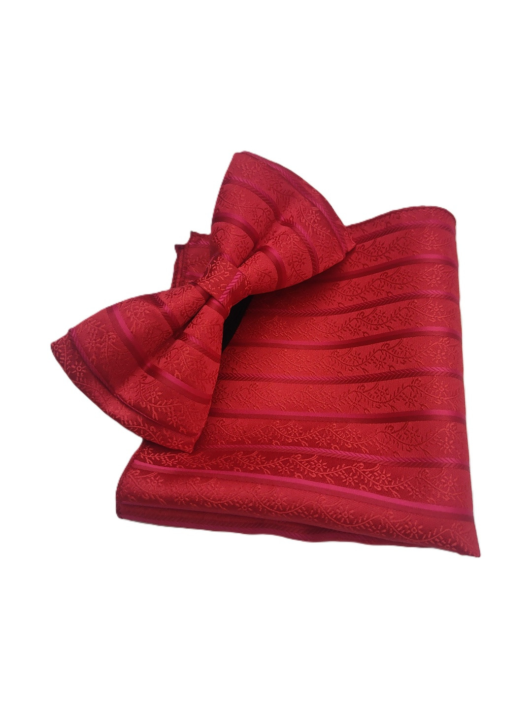 VOICI Men Self-Design Bow Tie & Pocket Square