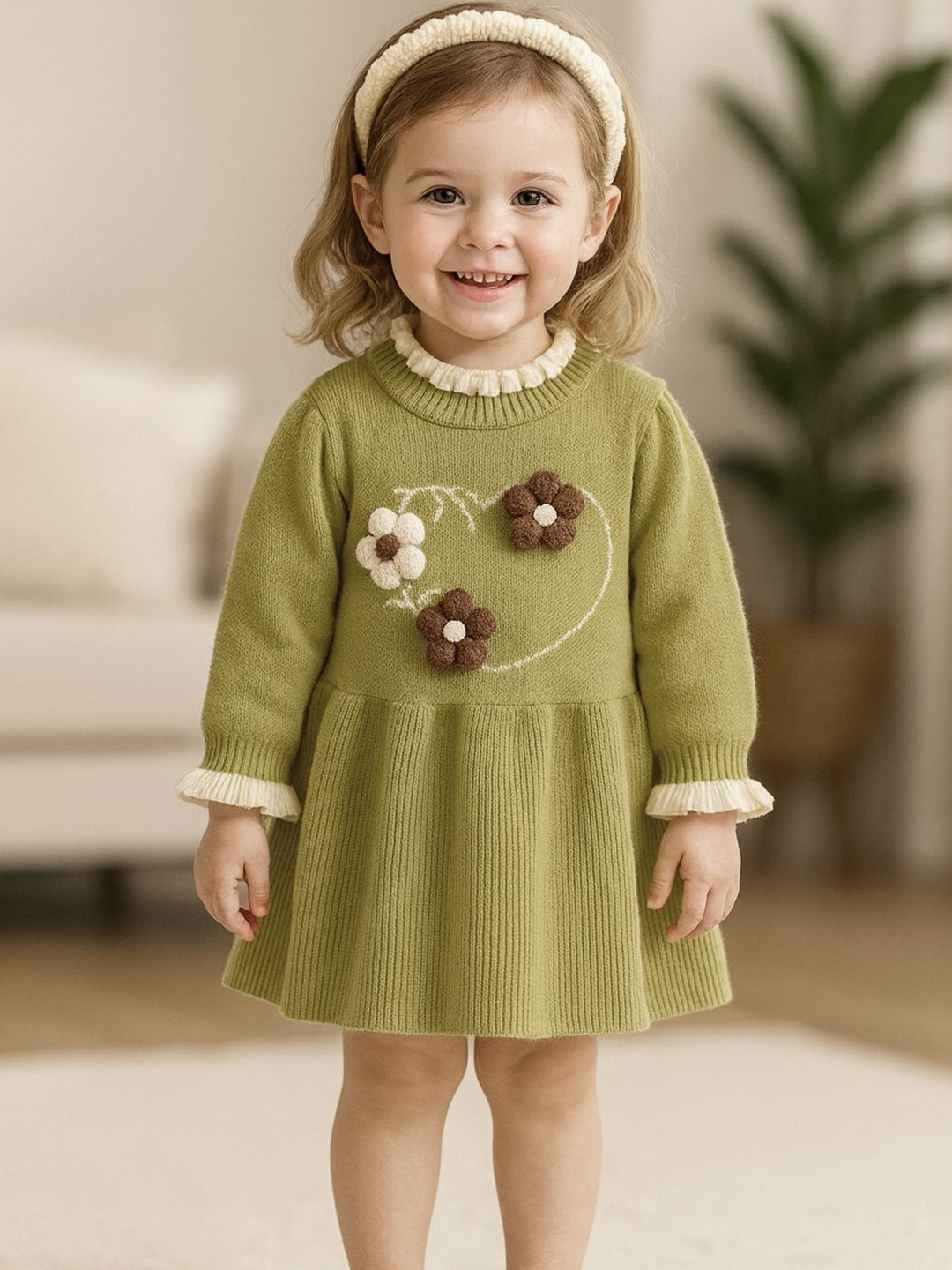 Bold N Elegant Floral Applique Fit & Flare Dress