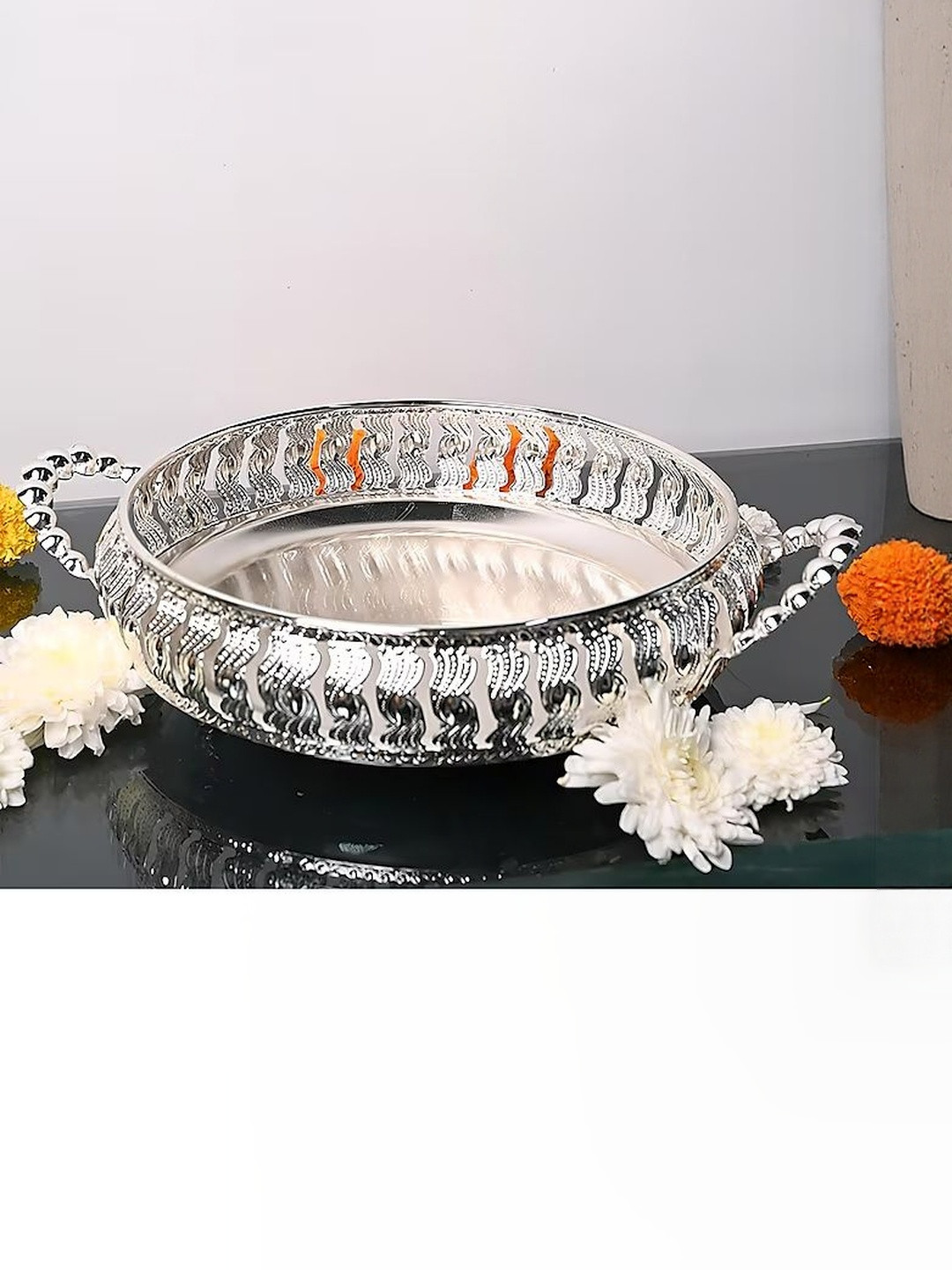 HOME DECOR BY ADITI Silver Metal Robust Iron Decorative Basket