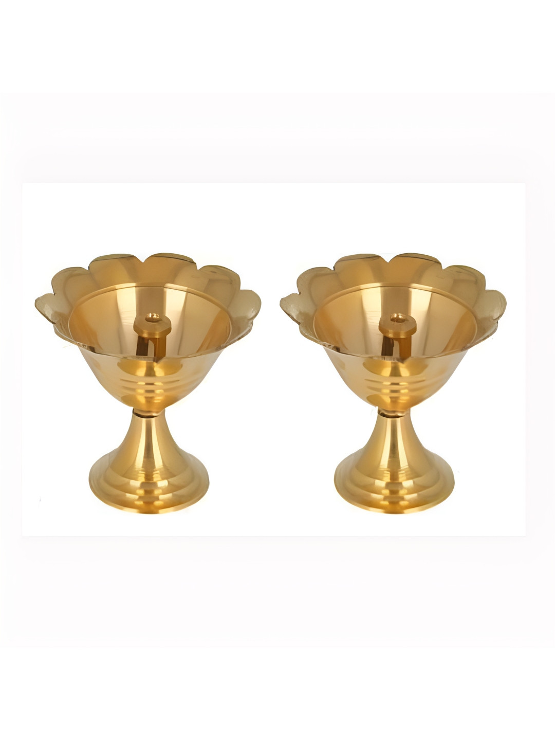 Heaven Decor 2 Pieces Gold-Toned Textured Kuber Devdas Diyas