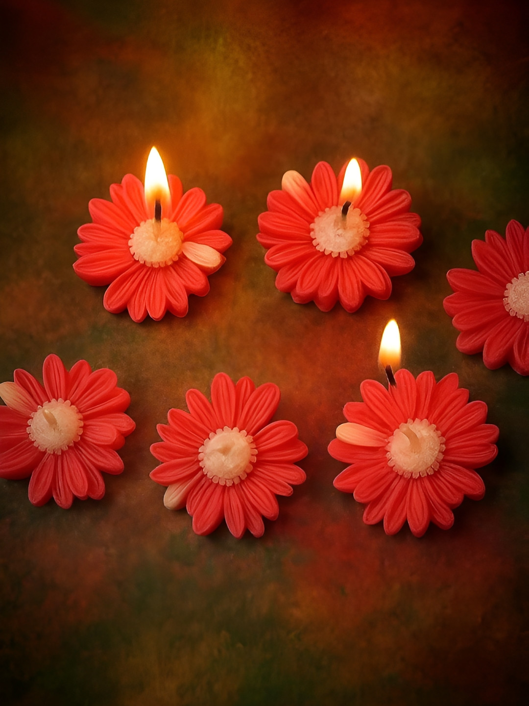 PUFFSMART Red Pieces 6 Candles