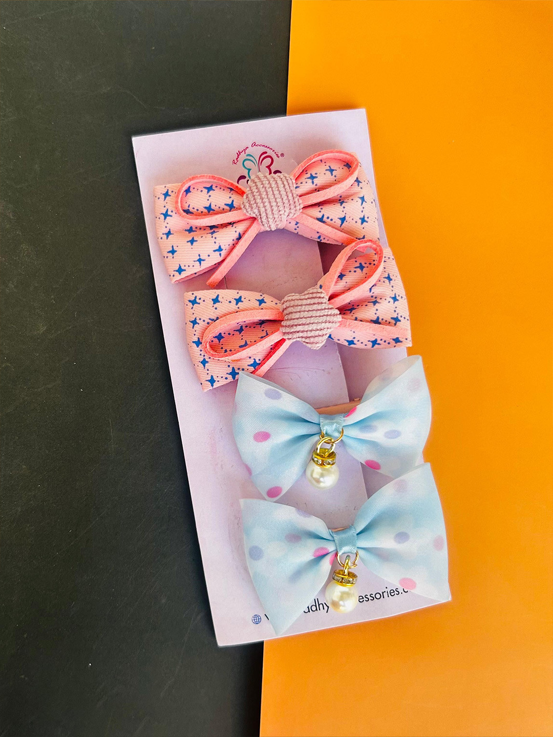 Radhya Accessories Women Set of 4 Cute Hair Bow Alligator Hair Clips