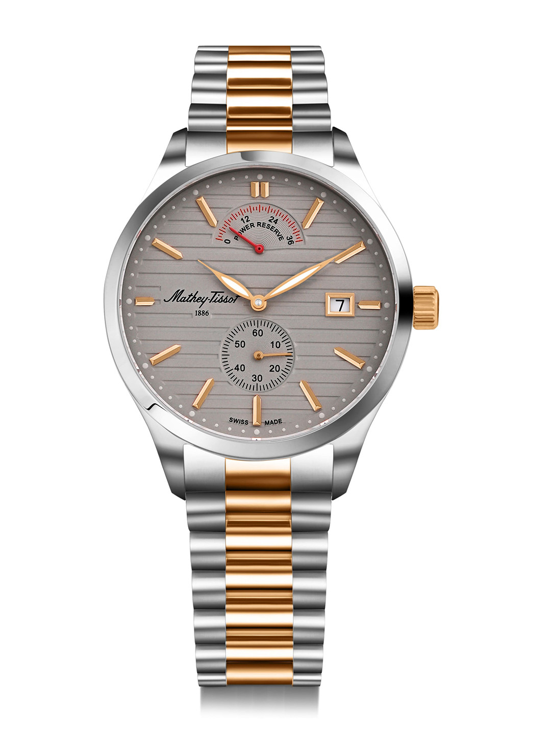 Mathey-Tissot Men Swiss Made Urban Power Reserve Quartz Grey Dial Watch - H411ATPRRS