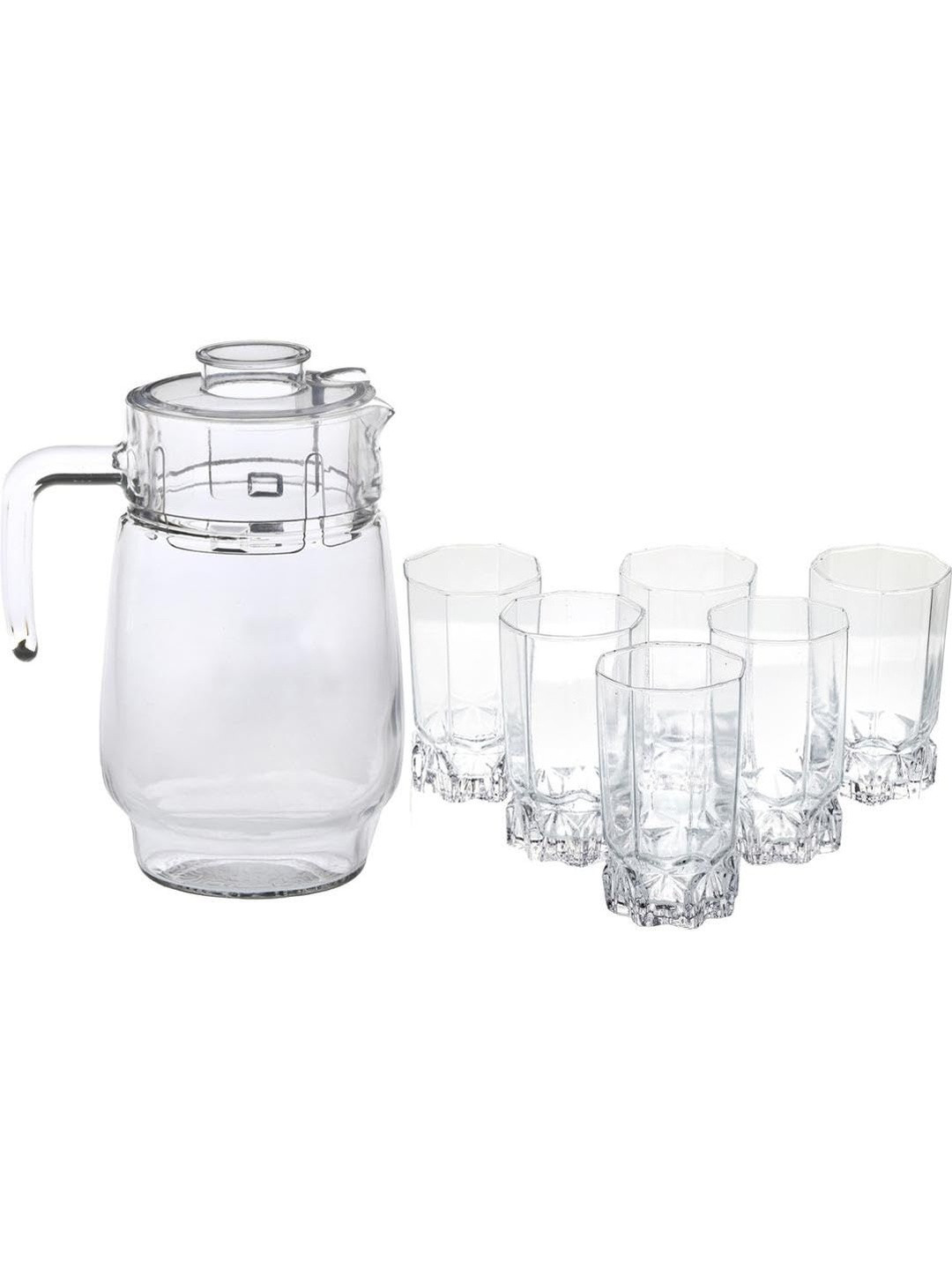 1ST TIME Water Storage Jugs Transparent 7 Pieces Dishwasher Safe Water Jugs