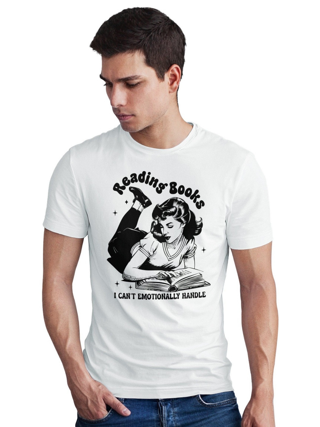 Seekbuylove Men Bio Finish Book Lover Round Neck Pure Cotton T-shirt