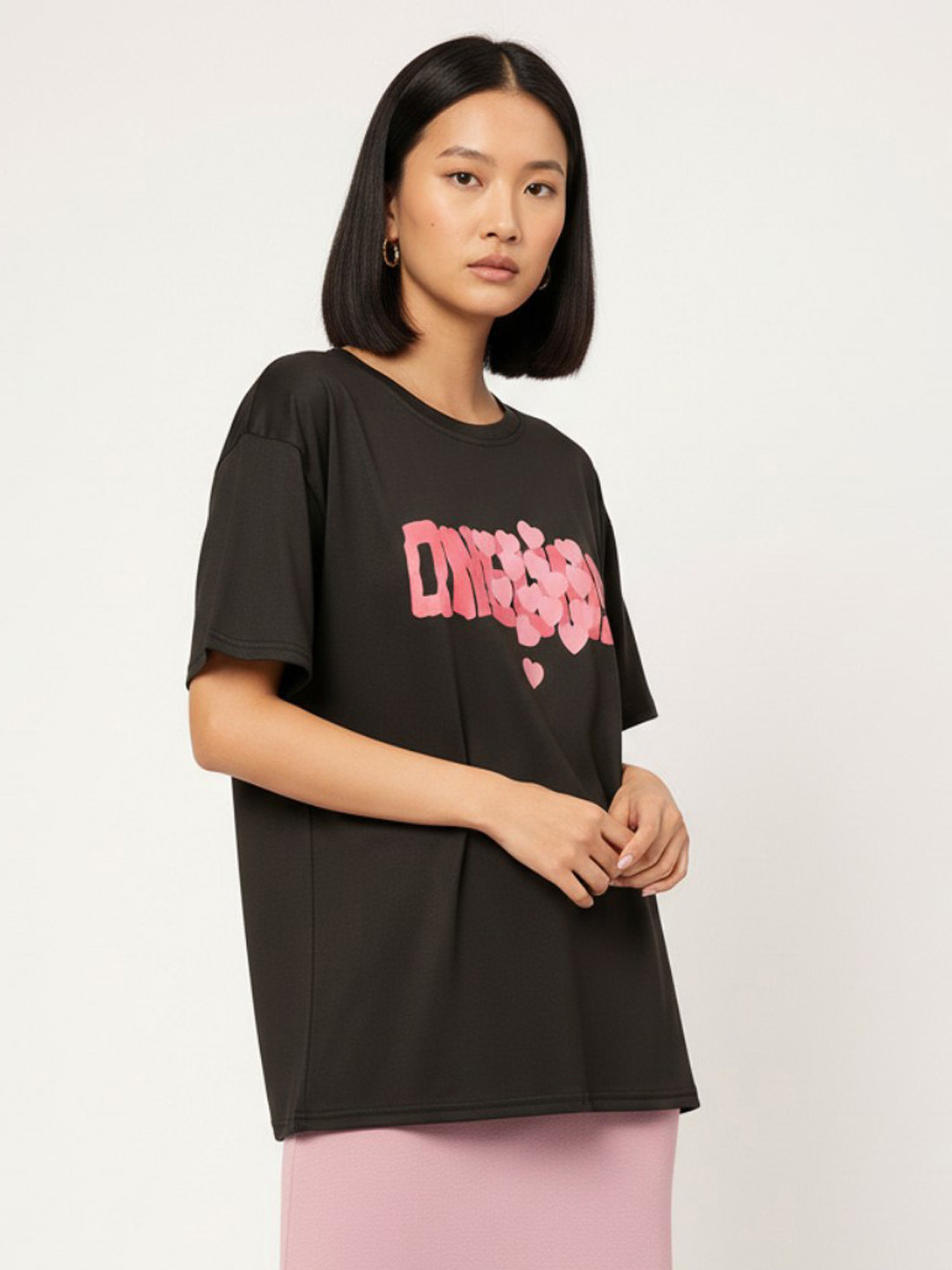 DressBerry Heartthrob Threads Printed Relaxed T-shirt
