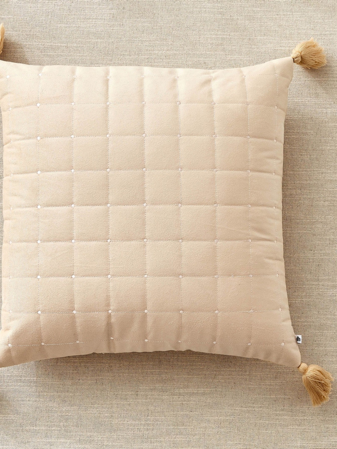 Home Centre Oriental Aven Brown Quilted Filled Cushion
