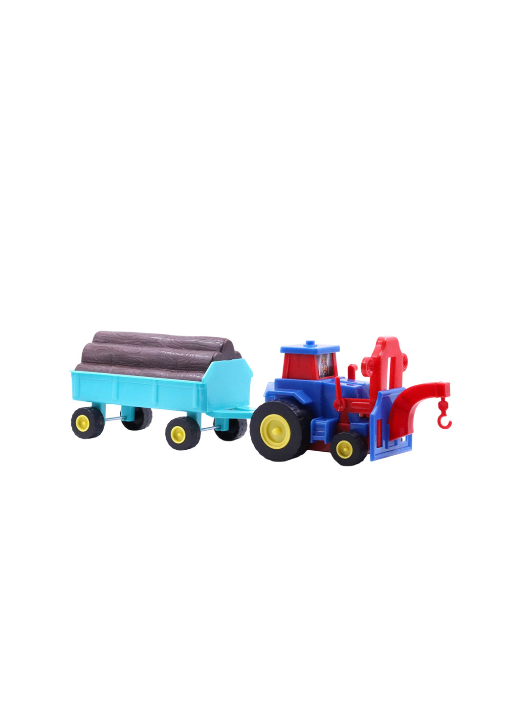 CHANAK Kids Friction Powered Tractor Toy With Wood Trolley