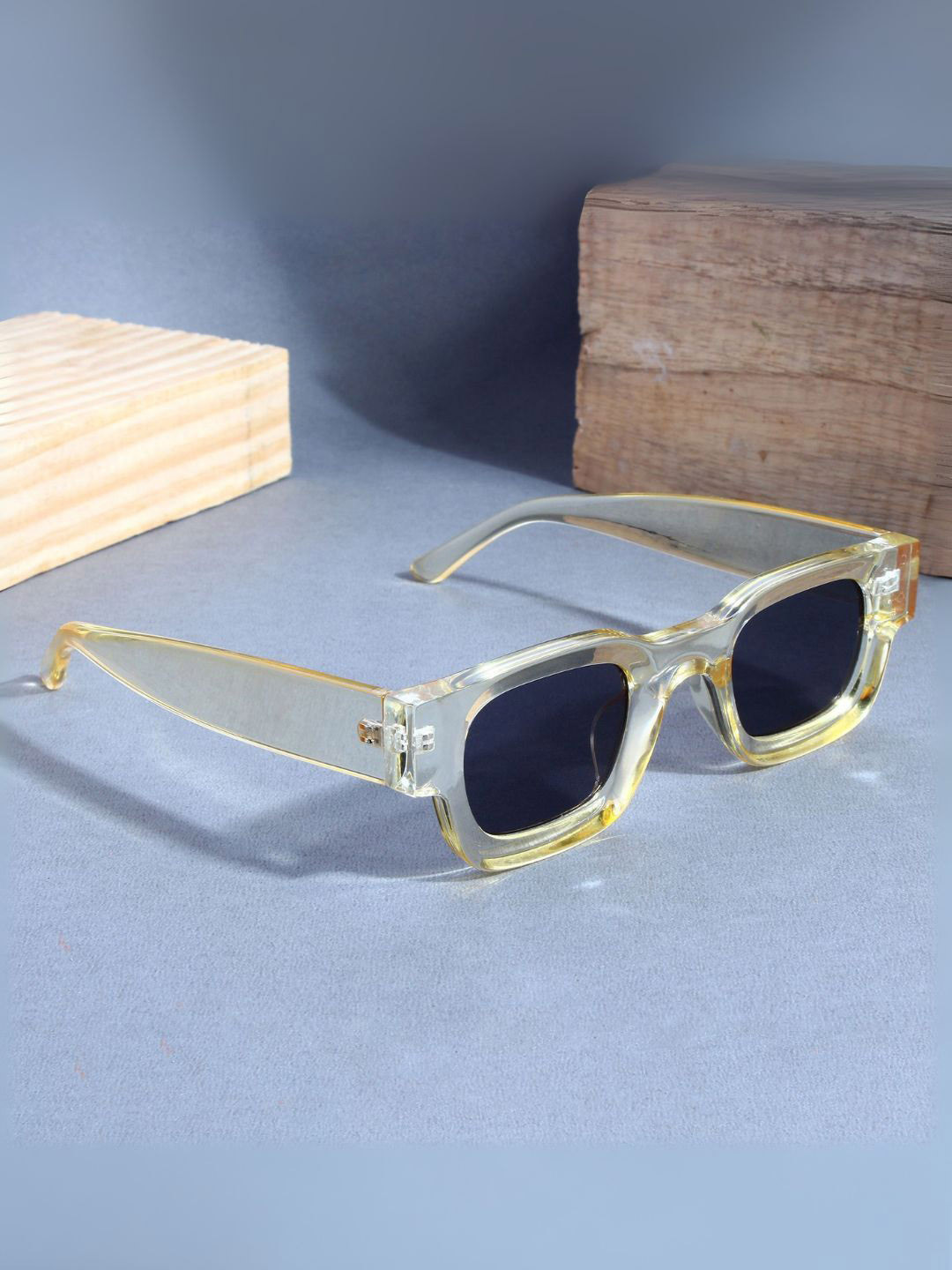 goglassic Men Square Sunglasses With UV Protected Lens Vintage V1-Yellow-Black