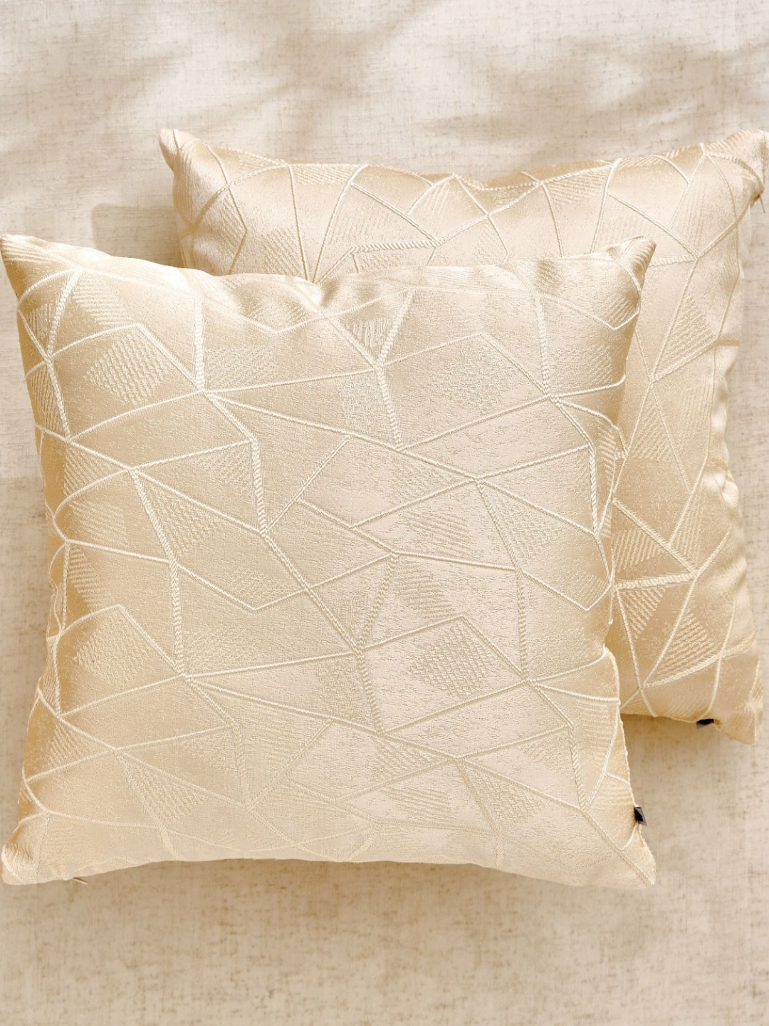 Home Centre Stardust Sacred 2-Pieces Brown Self Design Jacquard Square Shaped Cushions