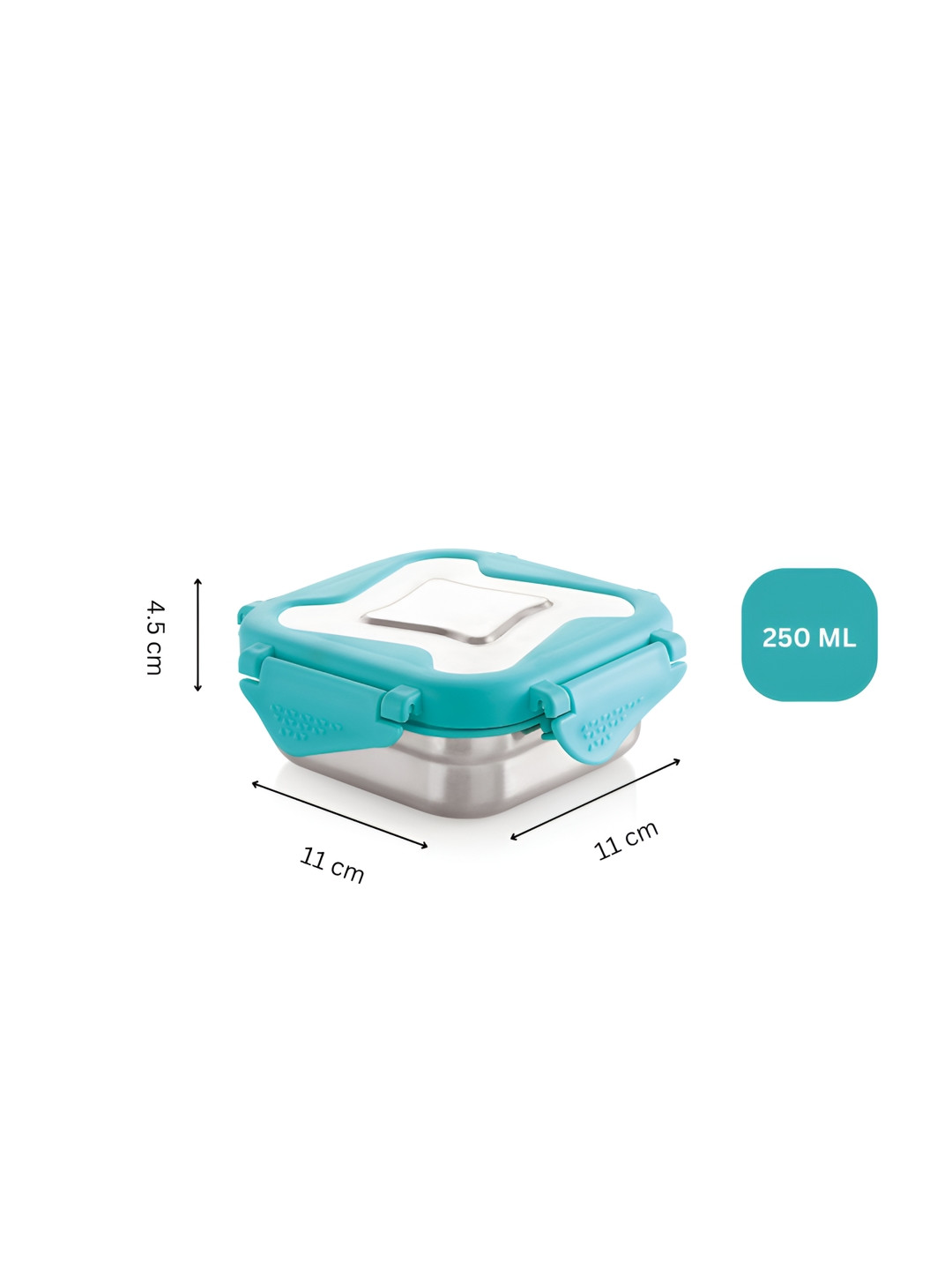 STEELLOCK Turquoise Blue 2 Pieces Stainless Steel Airtight Leakproof Lunch Boxs-250ml Each
