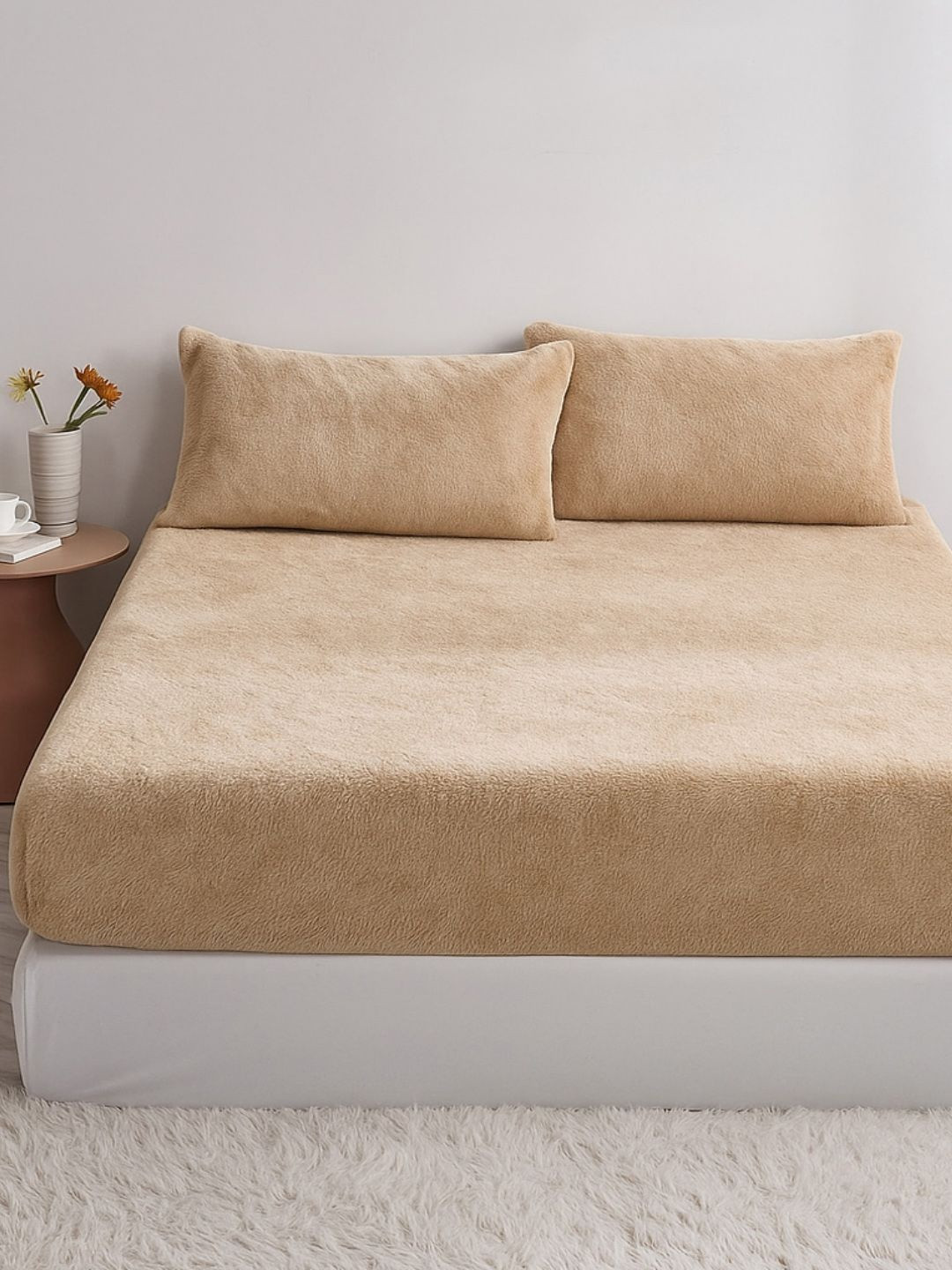 bsb home Beige 220TC King Bedsheet Set 182.88 mx 218.44 m