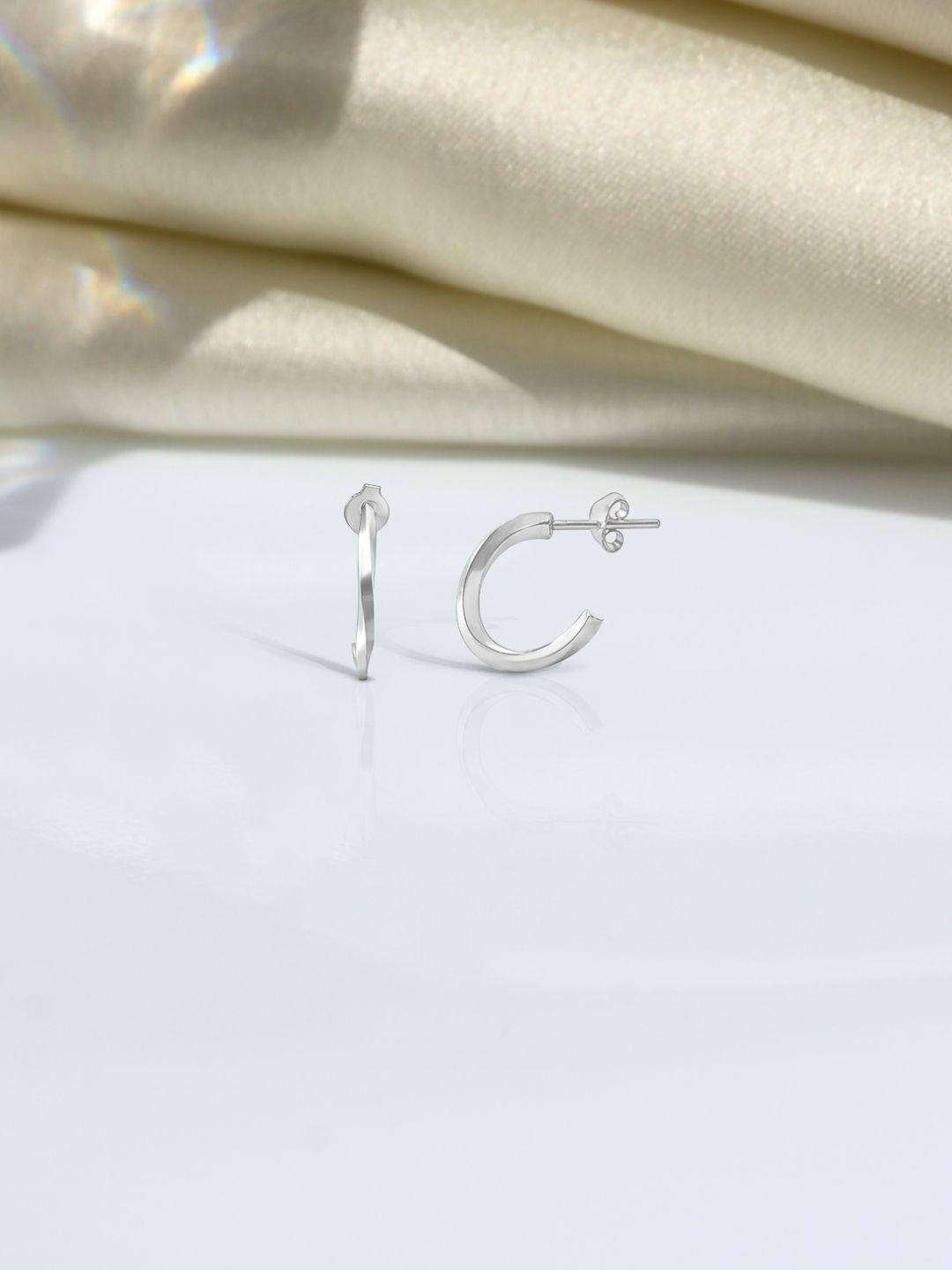 HighSpark Sterling Silver Half Hoop Earrings