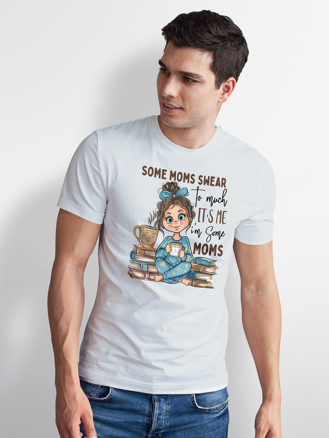 Seekbuylove Men Bio Finish Some Moms T Shirt, I'M Round Neck Pure Cotton T-shirt