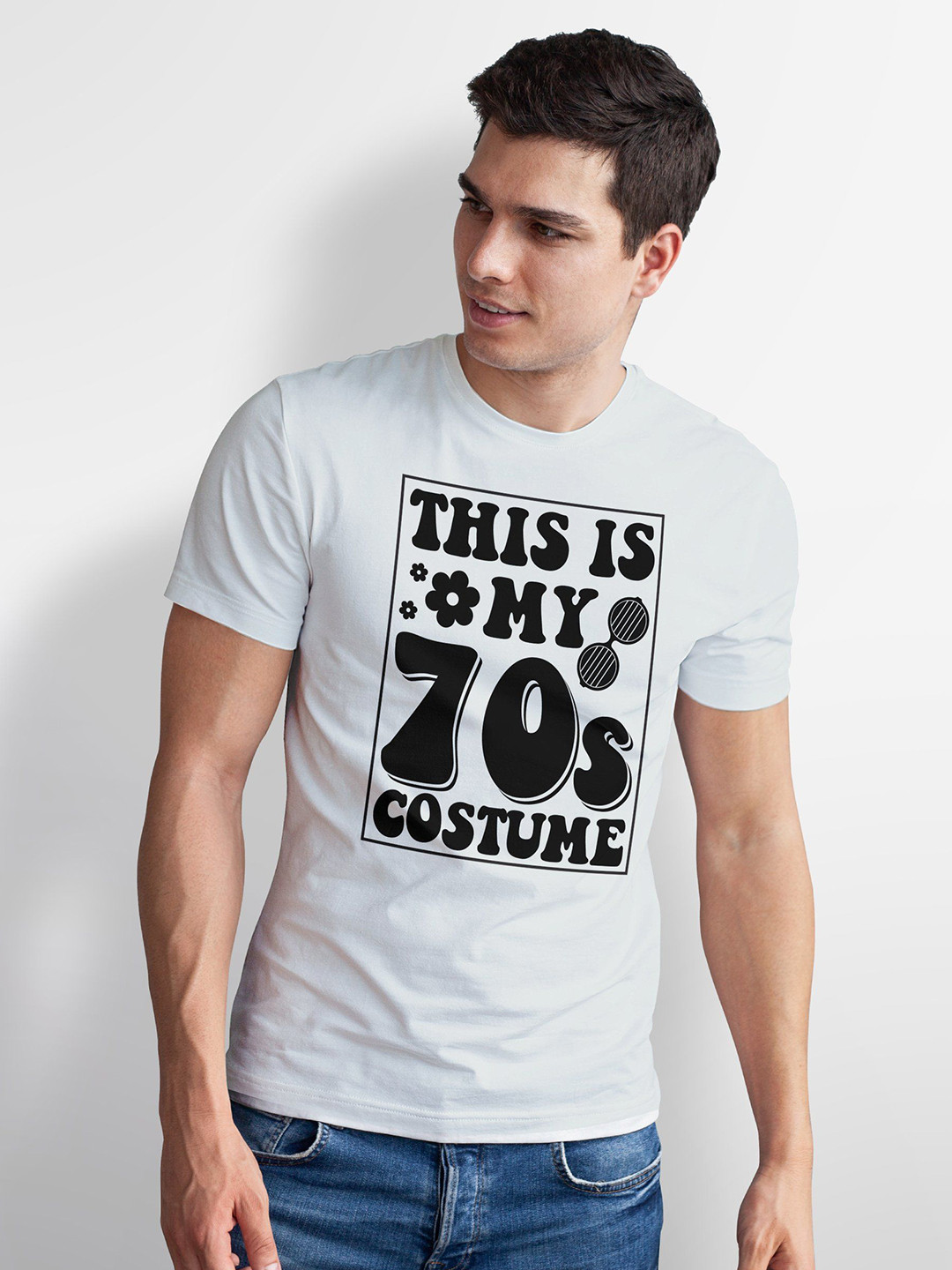 Seekbuylove Men Bio Finish This Is My 70S Costume Round Neck Pure Cotton T-shirt