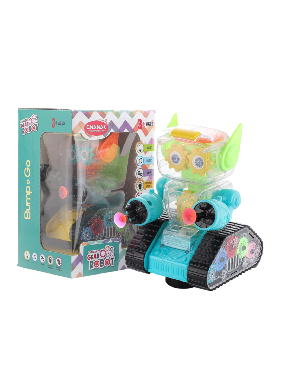 CHANAK Gear Robot Transparent Light & Sound Musical Toy