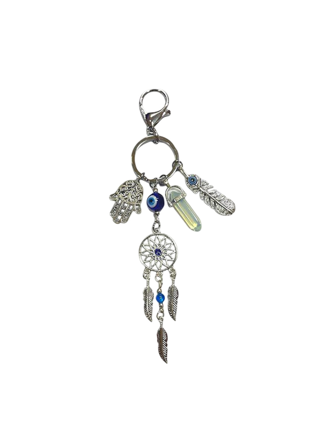 AUGEN Evil Eye Dream Catcher Hamsa Feather Metallic Key chain