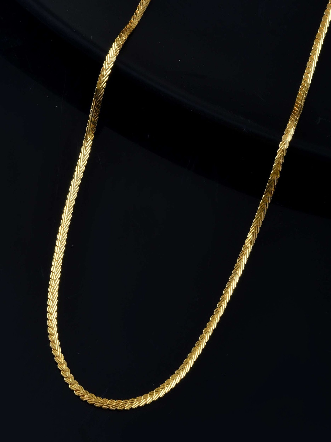 Jewels Nest Stainless Steel Gold-Plated Flat Link Minimal Chain