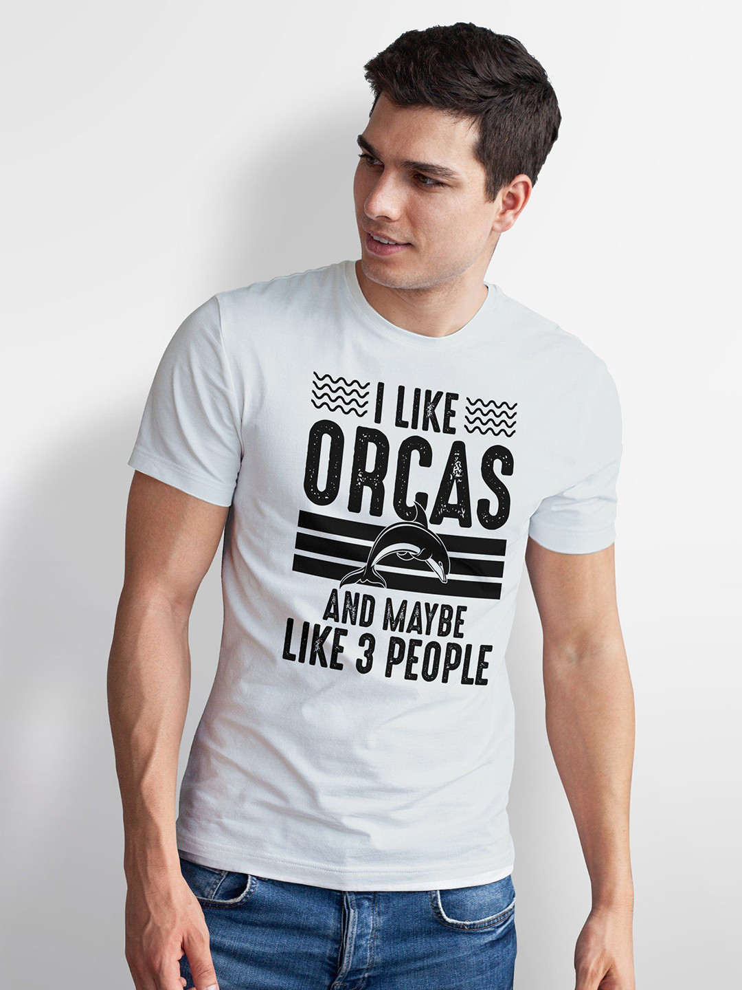 Seekbuylove Men Bio Finish Orca Lover Round Neck Pure Cotton T-shirt