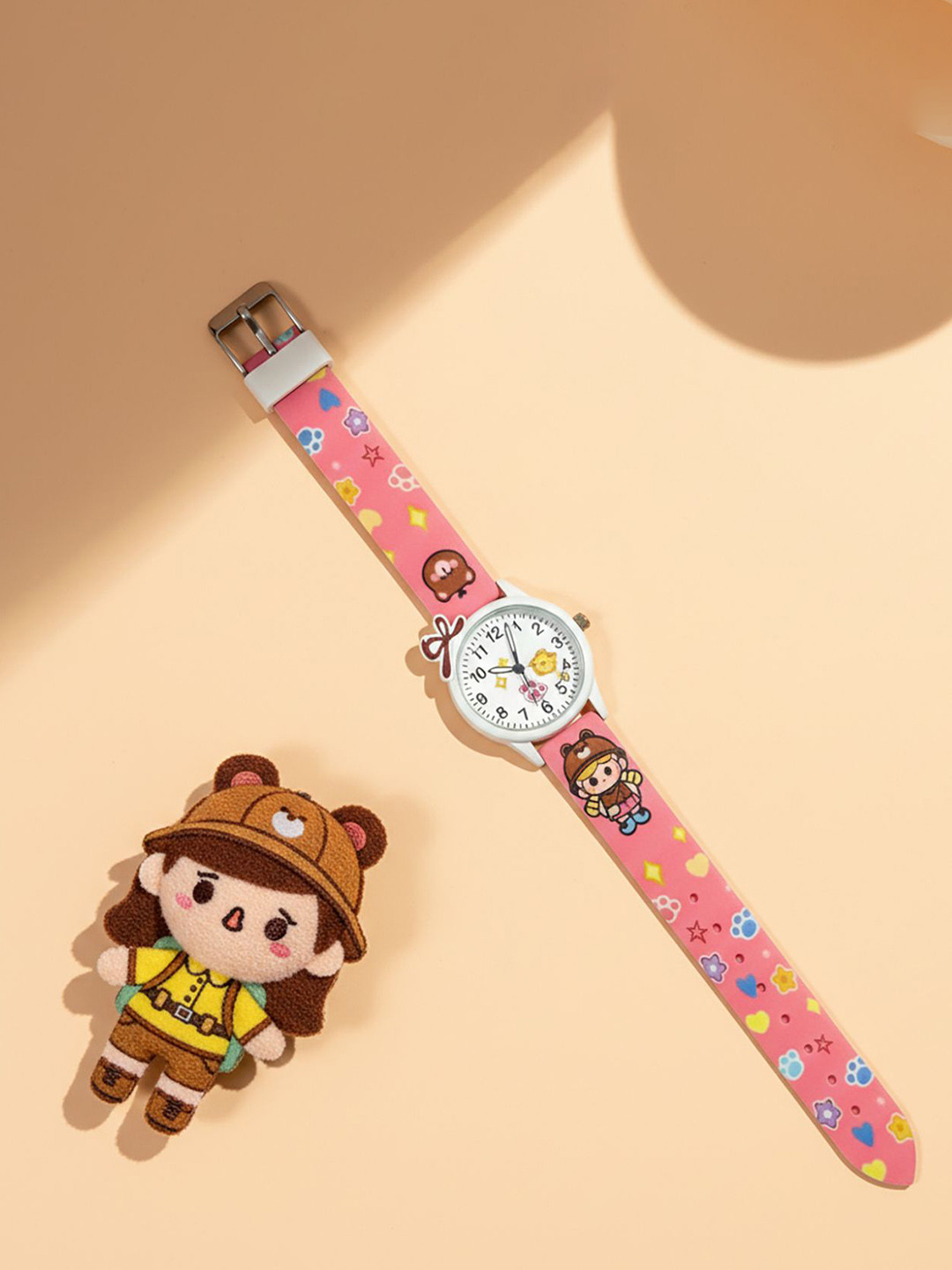 Time Up Kids Printed Dial & Textured Straps Analogue Watch BTR-BOW-112
