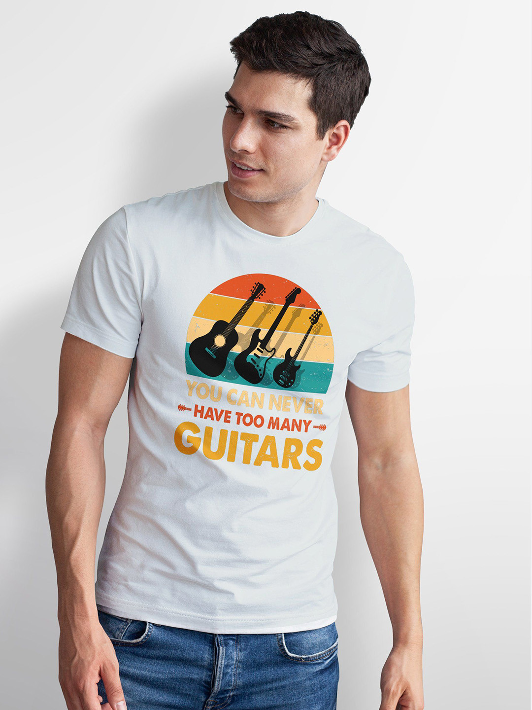 Seekbuylove Men Bio Finish Guitar Lover Round Neck Pure Cotton T-shirt