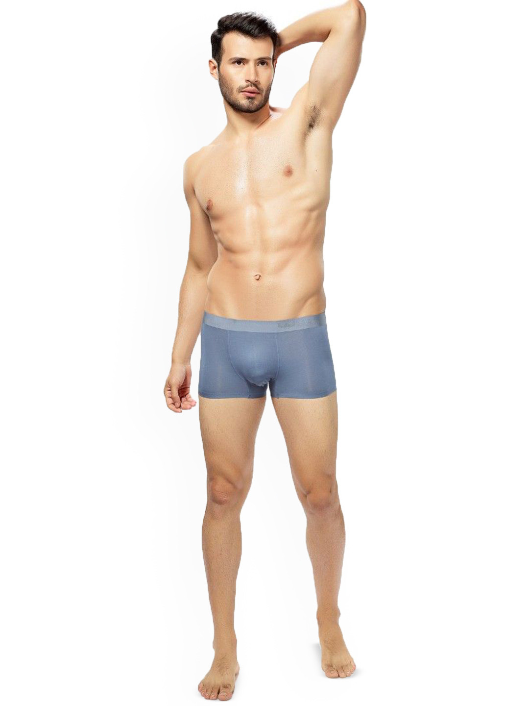 MAML Men Solid Outer Elastic Seamless Mid Rise Trunk