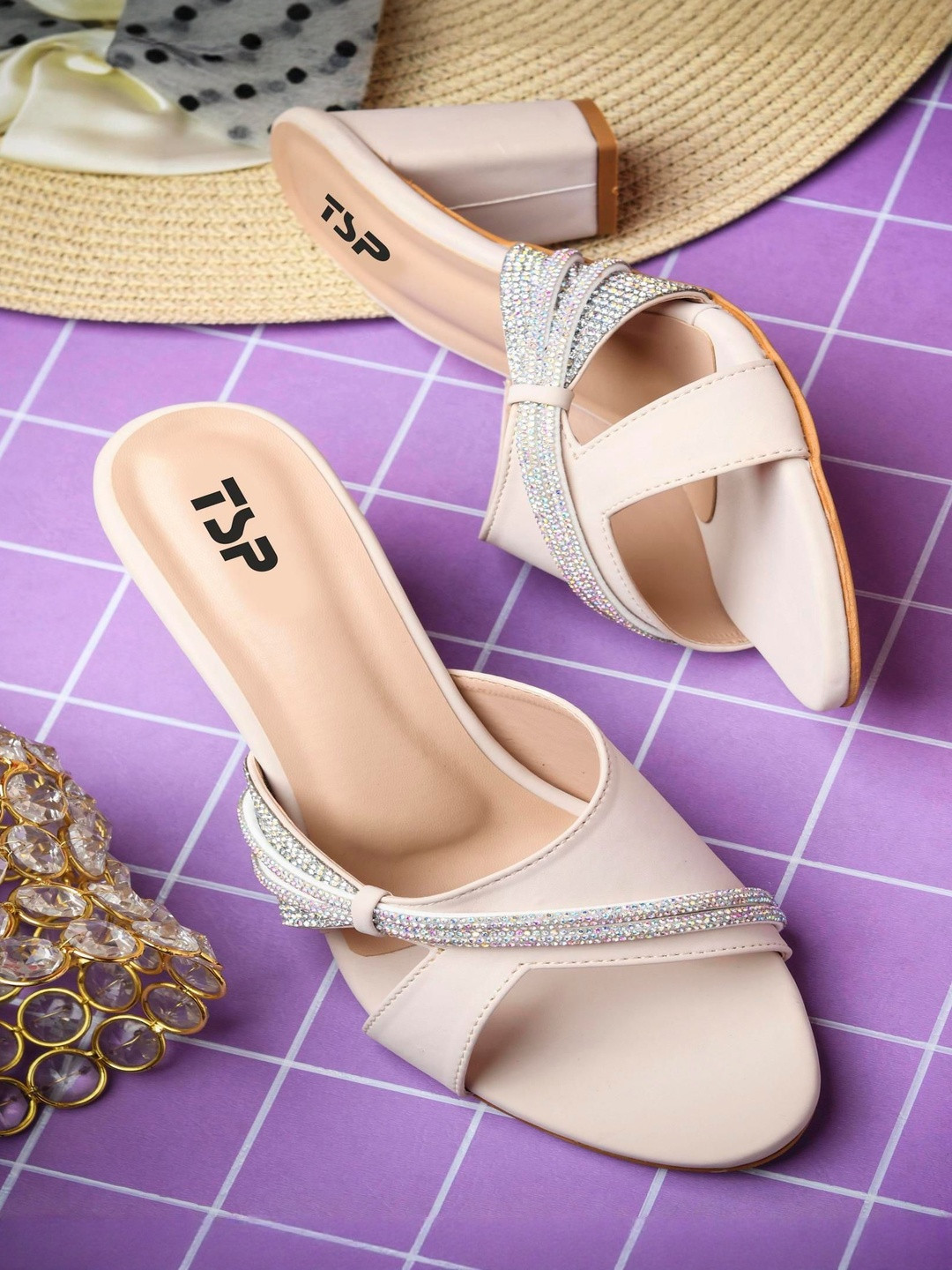 THE STHAPAK BLESS YOUR FEET Women Cream Synthetic Leather Block Heels