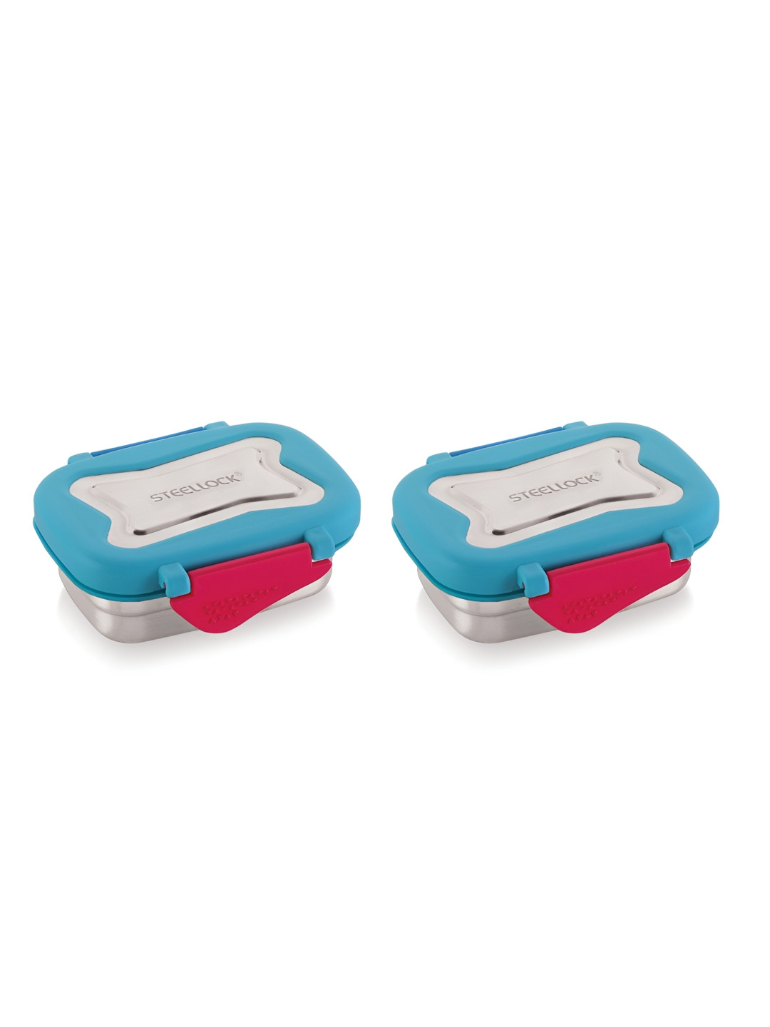 STEELLOCK Blue 2 Pieces Stainless Steel Airtight Leakproof Lunch Boxs-170ml Each