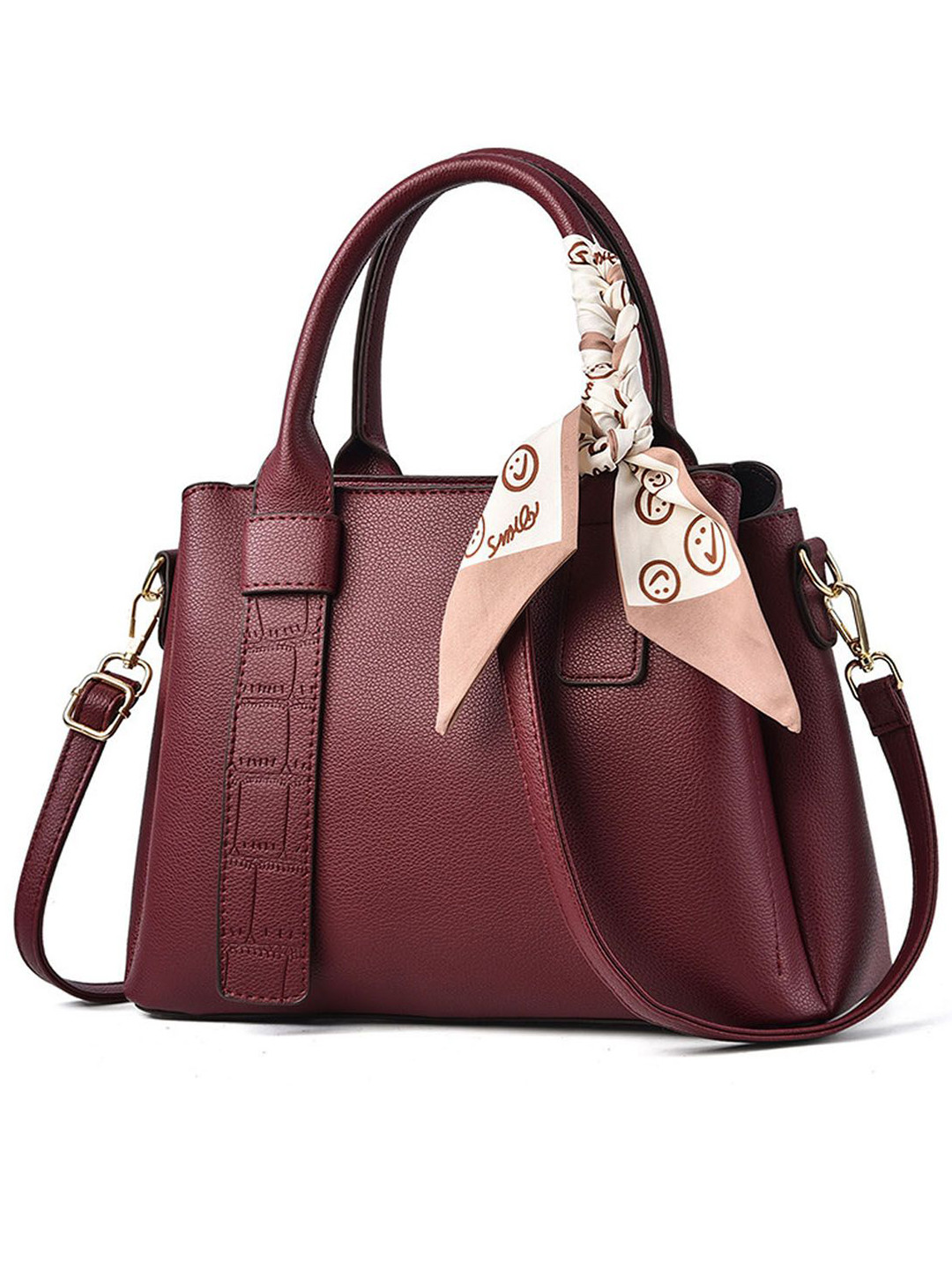 StyleCast Textured Crossbody Handheld Bag With Scarf