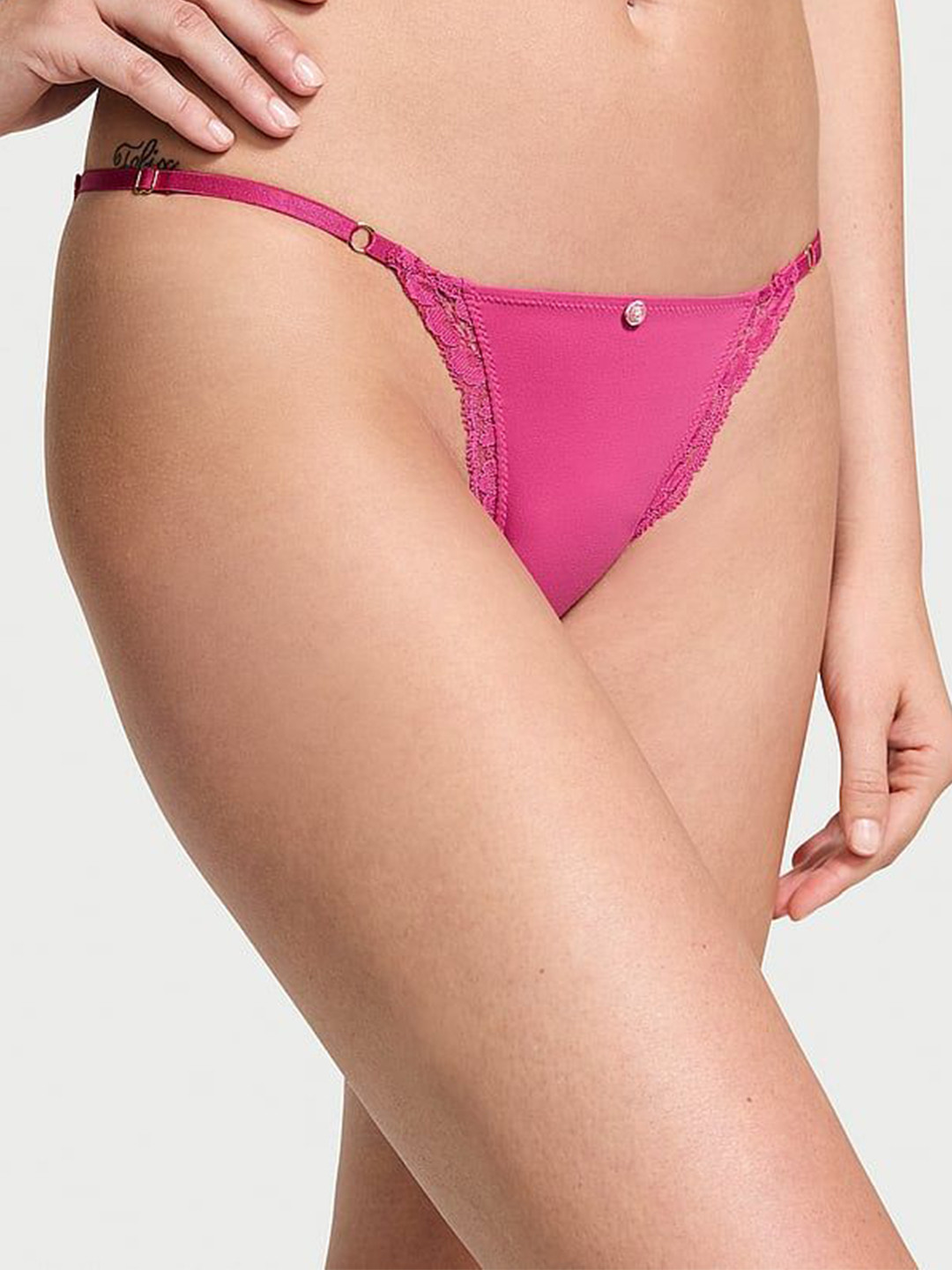 Victoria's Secret Women Dream Angels Lace-Trim Adjustable String Bikini Briefs