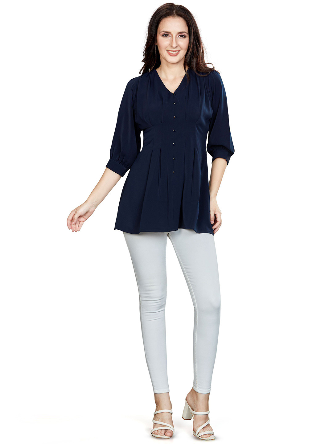 NIONI Women Western Satin Tunic