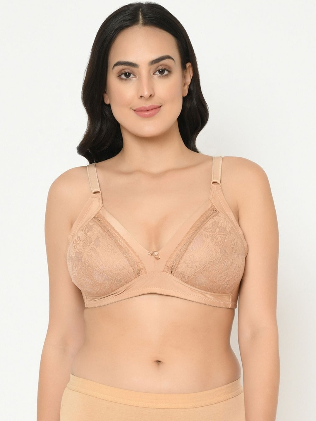 DressBerry Women Lightly Padded Non-Wired with Lace Detailing Bra