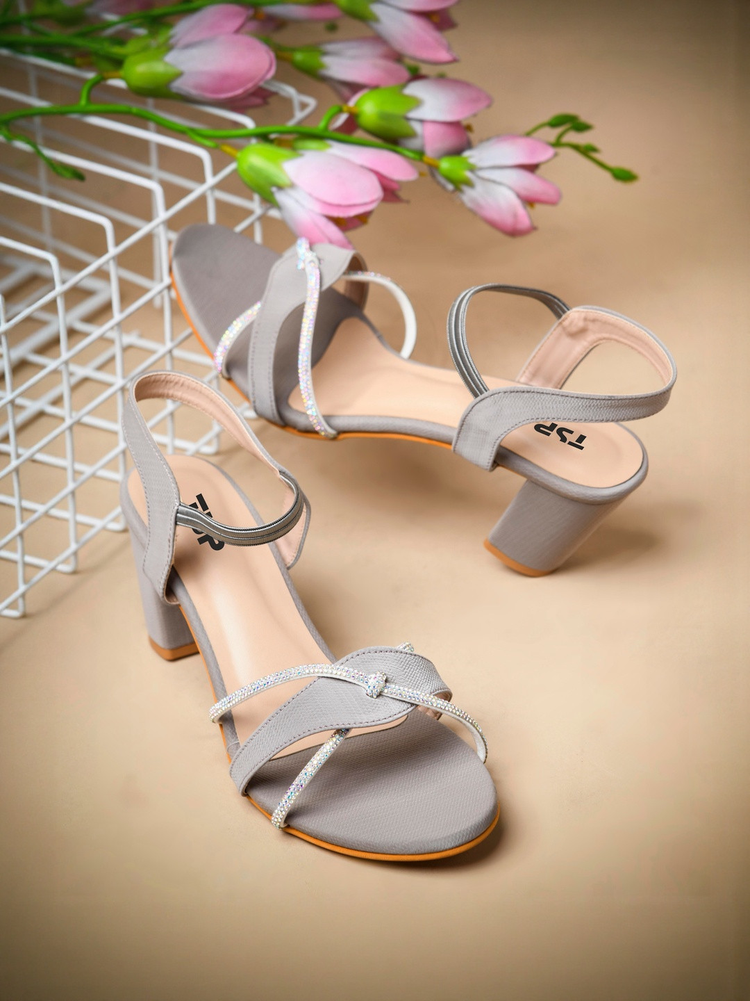 THE STHAPAK BLESS YOUR FEET Women Embellished Strappy Block Heel Sandals