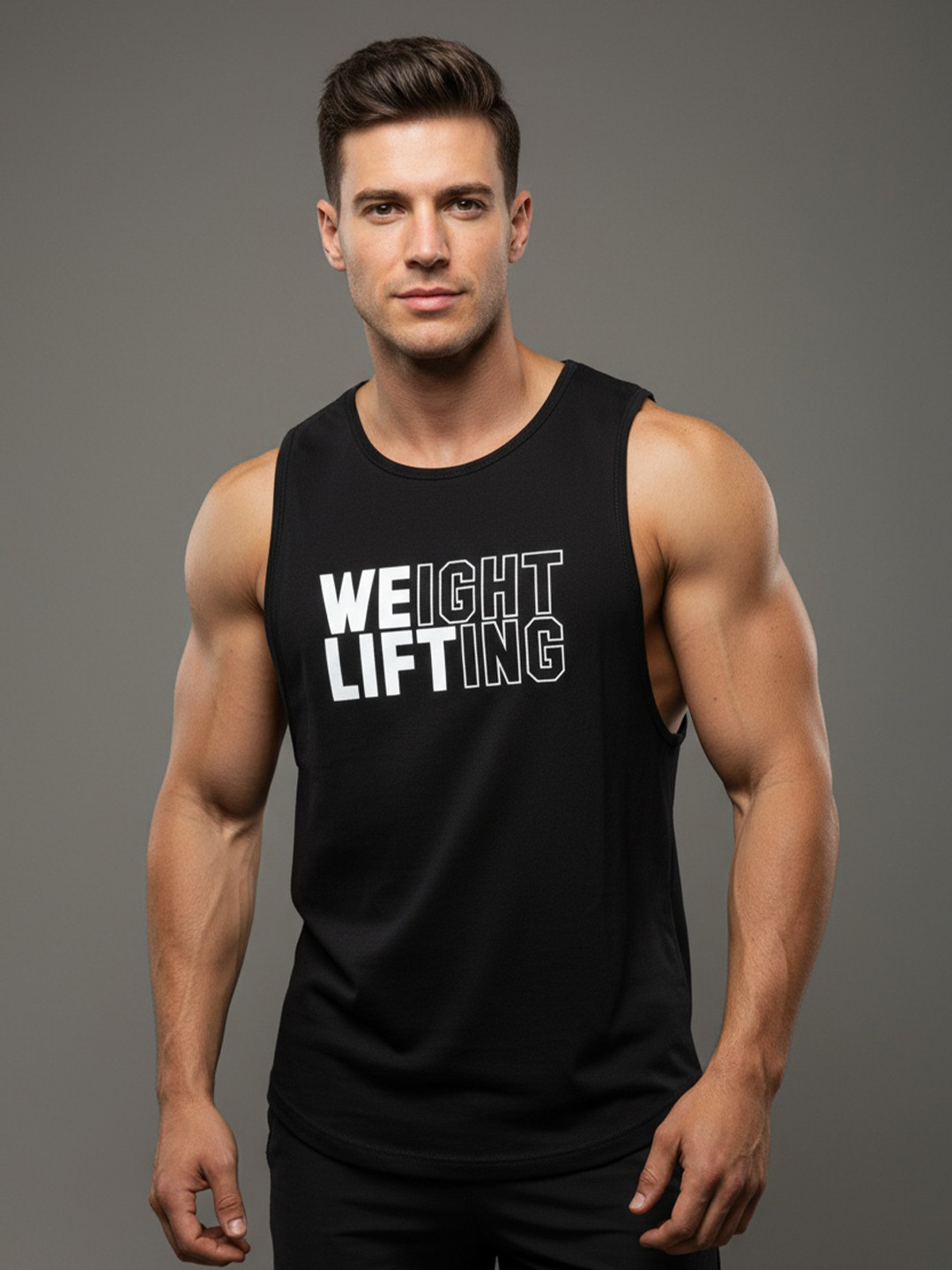 Wod Armour Men Printed Drop-Shoulder Sleeves T-shirt